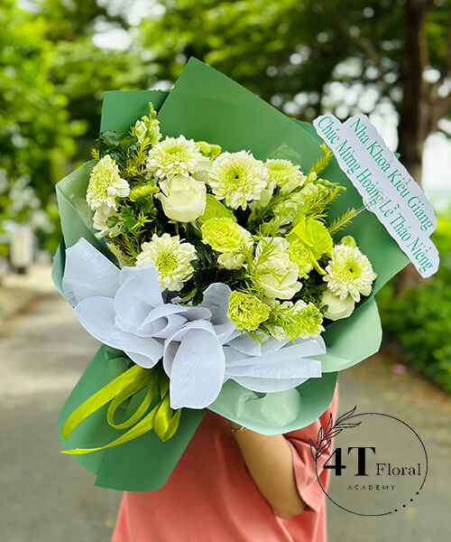 bó hoa xanh lá cây đẹp