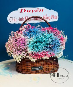 Giỏ hoa baby bảy màu - GH245