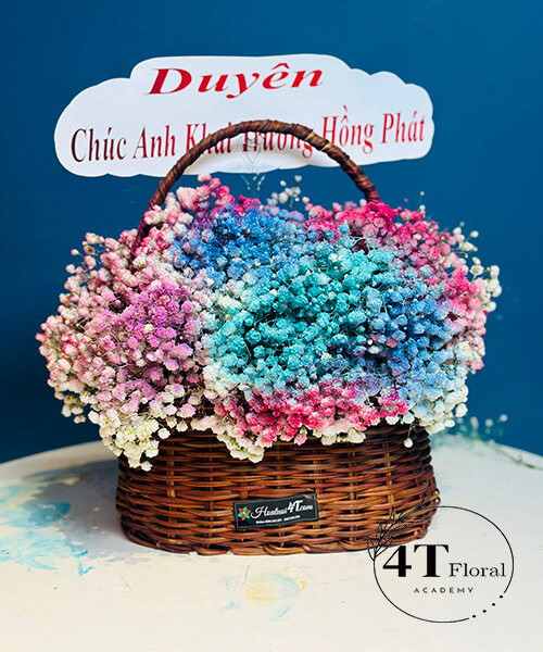 giỏ hoa baby bảu màu