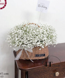 Giỏ hoa baby trắng - GH202