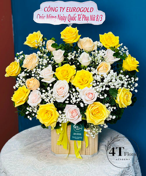 giỏ hoa đẹp đơn giản