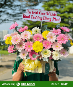 Giỏ Hoa Đồng Tiền Tặng Khai Trương