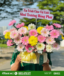 Giỏ Hoa Đồng Tiền Tặng Khai Trương