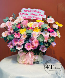 Giỏ hoa đồng tiền xinh xắn - GH241