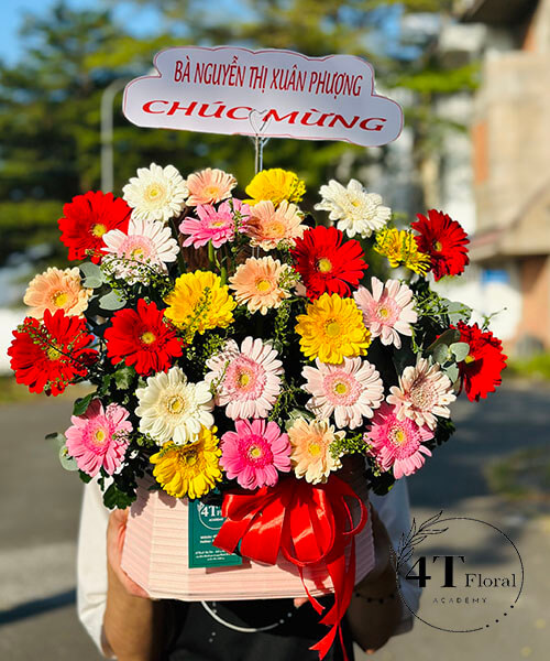 giỏ hoa đồng tiền