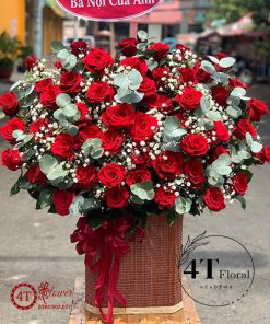 Giỏ hoa hồng đỏ mix baby khổng lồ - GH178