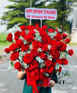 Giỏ hoa hồng đỏ ohara - GH169