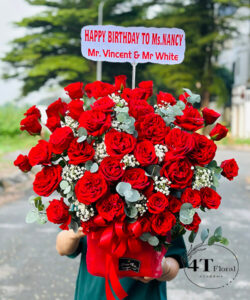 Giỏ hoa hồng đỏ ohara - GH169