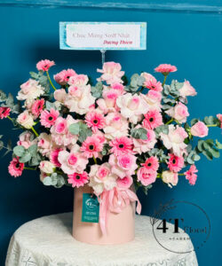 Giỏ hoa hồng lạc thần mix đồng tiền - GH160