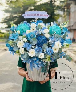 Giỏ hoa hồng xanh đẹp - GH284