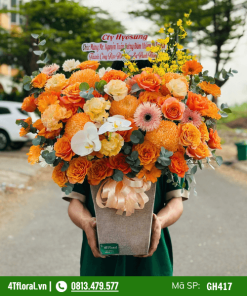 Giỏ Hoa Màu Cam - GH417