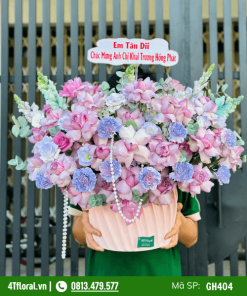 Giỏ hoa màu tím tặng mẹ - GH404