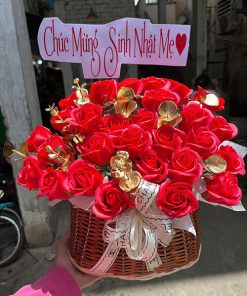 Giỏ hoa sáp đơn giản - HS101