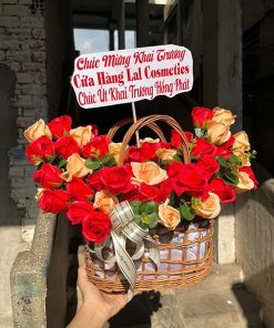 Giỏ hoa sáp hiện đại - HS100