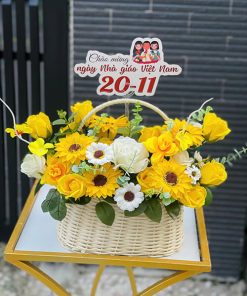 Giỏ hoa sáp mềm mại - HS96