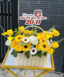 Giỏ hoa sáp mềm mại - HS96