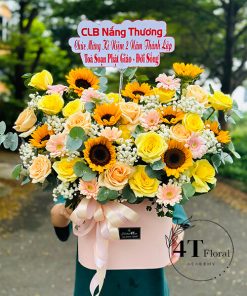 Giỏ hoa tone vàng nhẹ nhàng - GH117