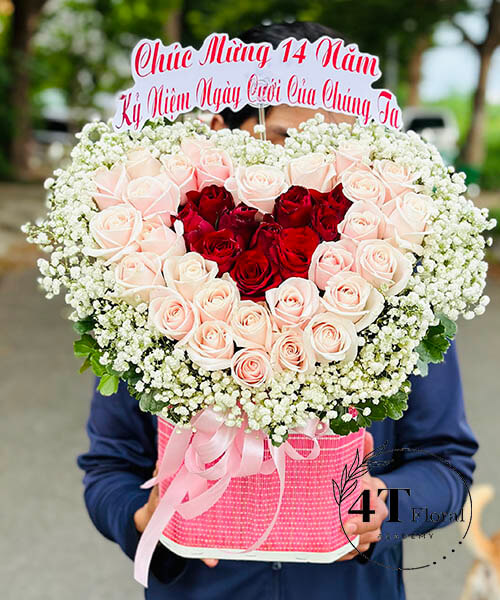 giỏ hoa trái tim