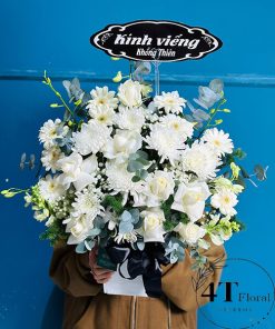Giỏ hoa viếng đơn giản - HV115