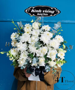 Giỏ hoa viếng đơn giản - HV115