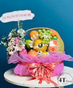 Giỏ trái cây mix hoa chúc mừng năm mới - TC51