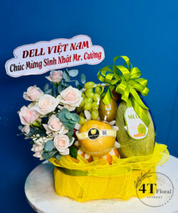 Giỏ trái cây mix hoa đẹp - TC49