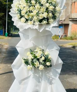 Kệ hoa chia buồn hồng trắng đẹp- HV30