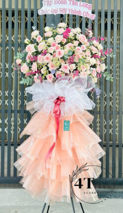 Kệ hoa chúc mừng khai trương màu hồng - HK93