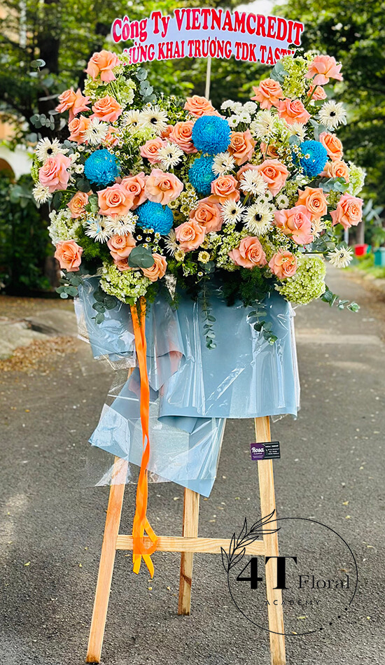 kệ hoa hiện đại cúc mẫu đơn mix hồng shimer