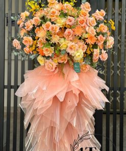 Kệ hoa hiện đại tone cam nhạt - HK55