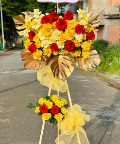 Kệ hoa hiện đại tone vàng – HK119