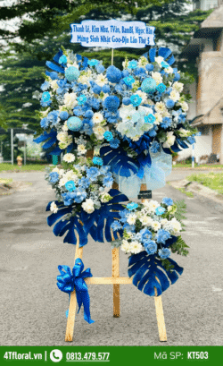 Kệ hoa khai trương tông xanh - KT503