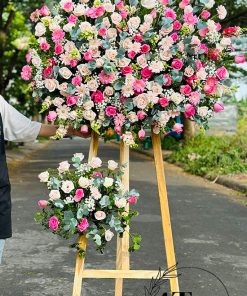 Kệ hoa khổng lồ tone hồng - HK39