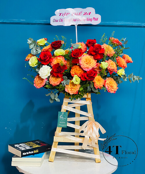 kệ hoa mini tone cam