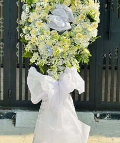 Kệ hoa tang lễ tông trắng đẹp - HV56