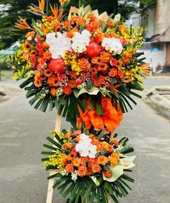 Kệ hoa tone cam nổi bật – HK122