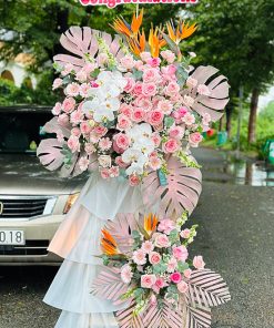 Kệ hoa tone hồng nhẹ nhàng - HK107