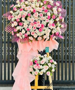 Kệ hoa tone hồng sang trọng - HK26