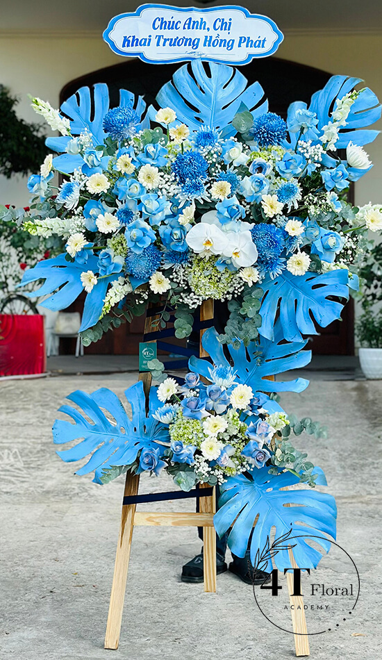 kệ hoa tone xanh hiện đại