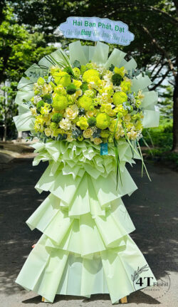 Kệ hoa tone xanh lá hiện đại - HK110