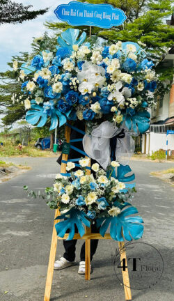 Kệ hoa tone xanh mix lan hồ điệp - HK21