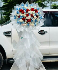 Kệ hoa tone xanh trắng - HK134