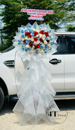 Kệ hoa tone xanh trắng - HK134