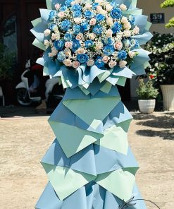 Kệ hoa tươi tone xanh dương hồng - HK02