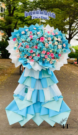 Kệ hoa tươi tone xanh khổng lồ – HK112